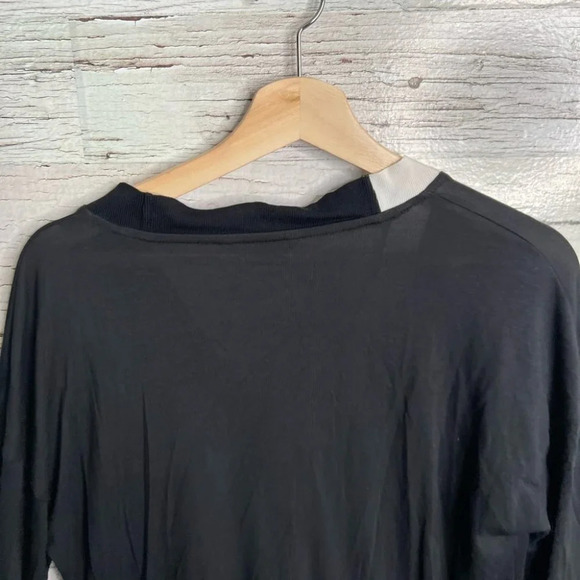 Banana republic black blouse long sleeve top white size small - Picture 9 of 9